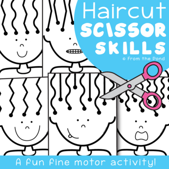 scissor skills haircut worksheets by from the pond tpt