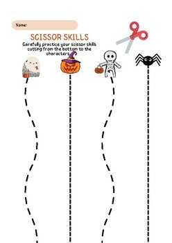Preview of Scissor Skills Halloween worksheet