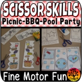 Scissor Skills Picnic BBQ Pool Party Cut Paste No Prep Fin