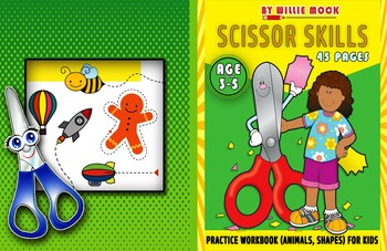 Scissor Skills Practice Workbook (animals, Shapes) For Kids Age 3