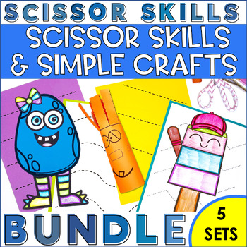 Preview of Scissor Skills & Simple Crafts Activities BUNDLE Cutting Practice with Scissors