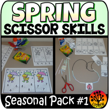 Preview of Scissor Skills Spring Scissors Practice Cut and Paste No Prep Fine Motor