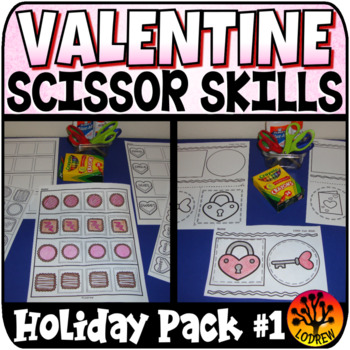 Preview of Scissor Skills Valentine's Day Scissors Practice Cut and Paste No Prep Cutting