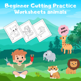 Beginner Cutting Practice Worksheets| Beginning of kinderg