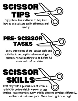 Preview of Scissor Tips | Pre-Scissor Tasks | Scissor Skills