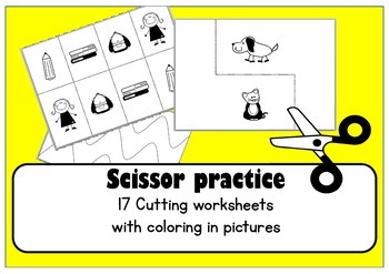 Preview of Scissor skills cutting practice worksheets for Preschool & OT