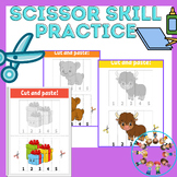 Scissor skill / Animal Cutting practice/ 30 Cut and Glue w