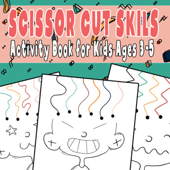Scissor skills Worksheet activities, Fun Cutting haircut Practice pages for  3-5