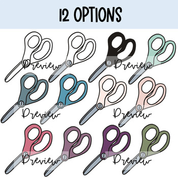 Preview of Scissors Clip Art Muted Colors