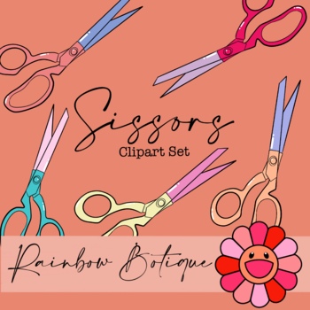 Preview of Scissors Clip Art, commercial use- hand drawn clipart