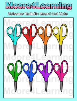 Scissors Colorful Bulletin Board Printable Classroom Decor by Moore4Learning
