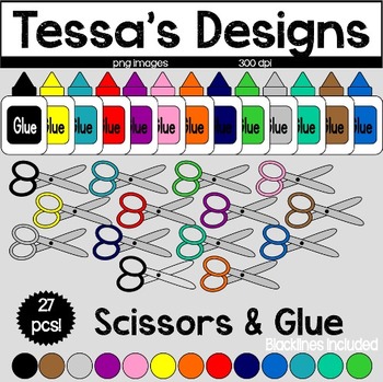 Scissors and Glue Clip Art by Draw and Paint with Tammy