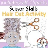 Scissors Skills - Crazy Hair Style - Worksheets