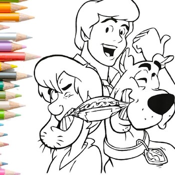 Group of 1970's childrens coloring books Scooby Doo HR Pufnstuf