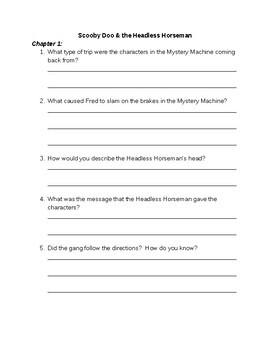 Scooby Doo & the Headless Horseman Comprehension Questions by Katie Frey
