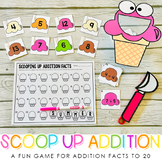 Scooping Up Addition Facts - Addition Facts Game for Sums to 20