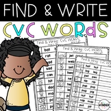 CVC Words Find and Write | Short Vowel Practice Kindergarten