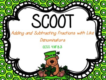 Preview of Scoot - Adding and Subtracting Fractions with Like Denominators (CCSS Aligned)