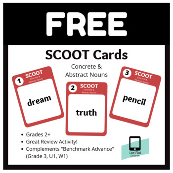 Preview of Scoot! Concrete and Abstract Nouns