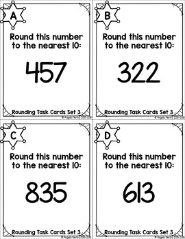 Rounding to Nearest Ten Task Cards