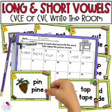 Long and Short Vowels CVCE CVC Words Write the Room Fun 1s