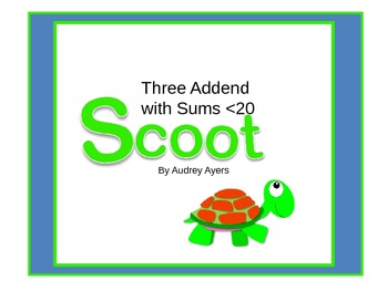 Preview of Scoot! Game with 3 Addends and Sums of less than 20