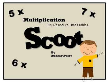Preview of Scoot! Game with Multiplication Fact Families 5's, 6's, and 7's