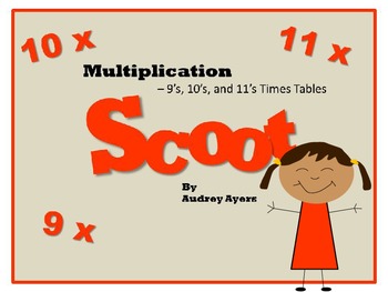 Preview of Scoot! Game with Multiplication Fact Families 9's, 10's, and 11's