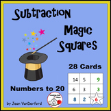 SUBTRACT to 20 |  Self-Checking  MAGIC SQUARES TASK CARDS 