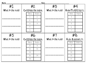Scoot! What Is The Rule? Input/Output Tables by Heather Dreibus | TpT