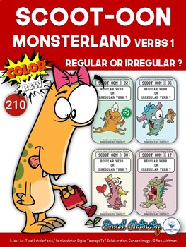 Preview of 210) Scoot-oon Monsterland Verbs. Set 1A. Color/b&w ver.