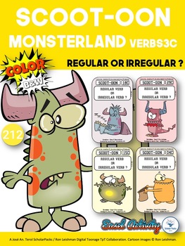 Preview of Scoot-oon. Monsterland Verbs. Set 3C. Color/b&w ver.