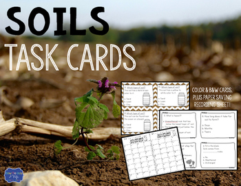 Preview of Soil Task Cards: Types and Layers of Soil activity