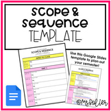 Scope & Sequence Template | Google Docs | Planning
