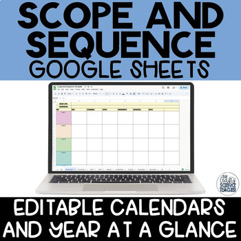 Preview of Scope and Sequence Template Google Sheets
