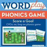 Score a Goal long vowel o CVCe, oa, ow Phonics Game - Word