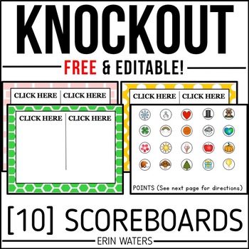 Preview of Scoreboards for the Whiteboard - Editable for Classroom Games