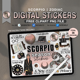 Scorpio Season Digital Stickers, 36 PNG Funny Zodiac Signs