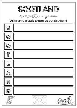 Preview of Scotland Acrostic Poem