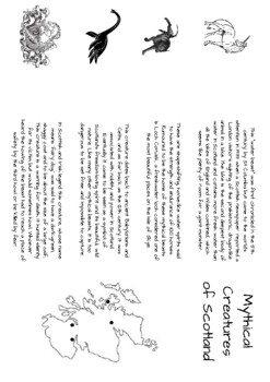 Preview of Scotland Mythical Creatures Worksheet