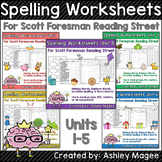 Scott Foresman Reading Street Grade 1 Spelling Worksheets 