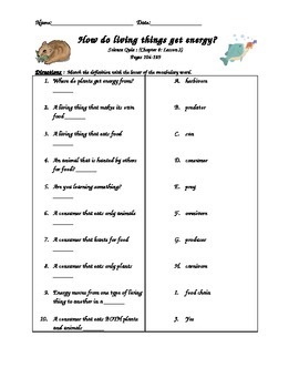 Scott Foresman- Science- Grade 3: Plants & Animals -Lesson 2 Quiz