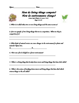 Scott Foresman- Science- Grade 3: Plants & Animals -Lesson 3 & 4 Quiz