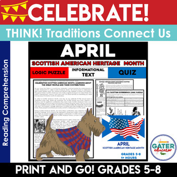 Preview of Scottish American Heritage Month Reading Comprehension | April Activities