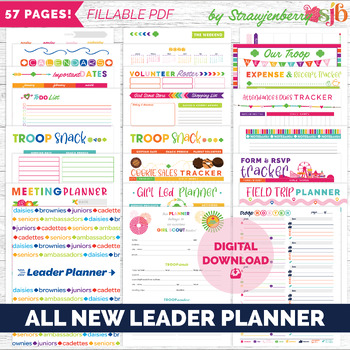 Preview of 2024 Girl Scouts Inspired Leader Troop Planner *Fillable Pdf* Trackers & Tools