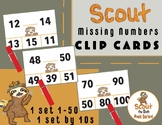 Scout Missing Number Clip Cards- Scout the Sloth