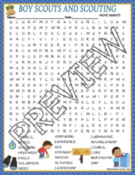 Scouting Activities Crossword Puzzle and Word Searches Boy Scouts Cub