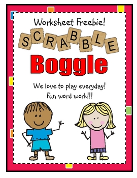 Preview of Scrabble Boggle Worksheet Freebie!