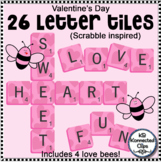 Scrabble Heart Letter Tiles Valentine's Day Clip Art Pink