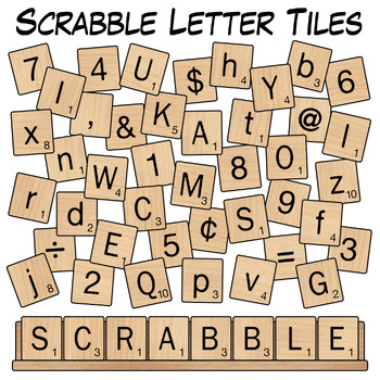 Scrabble Letter Tiles Clip Art by Digital Classroom Clipart